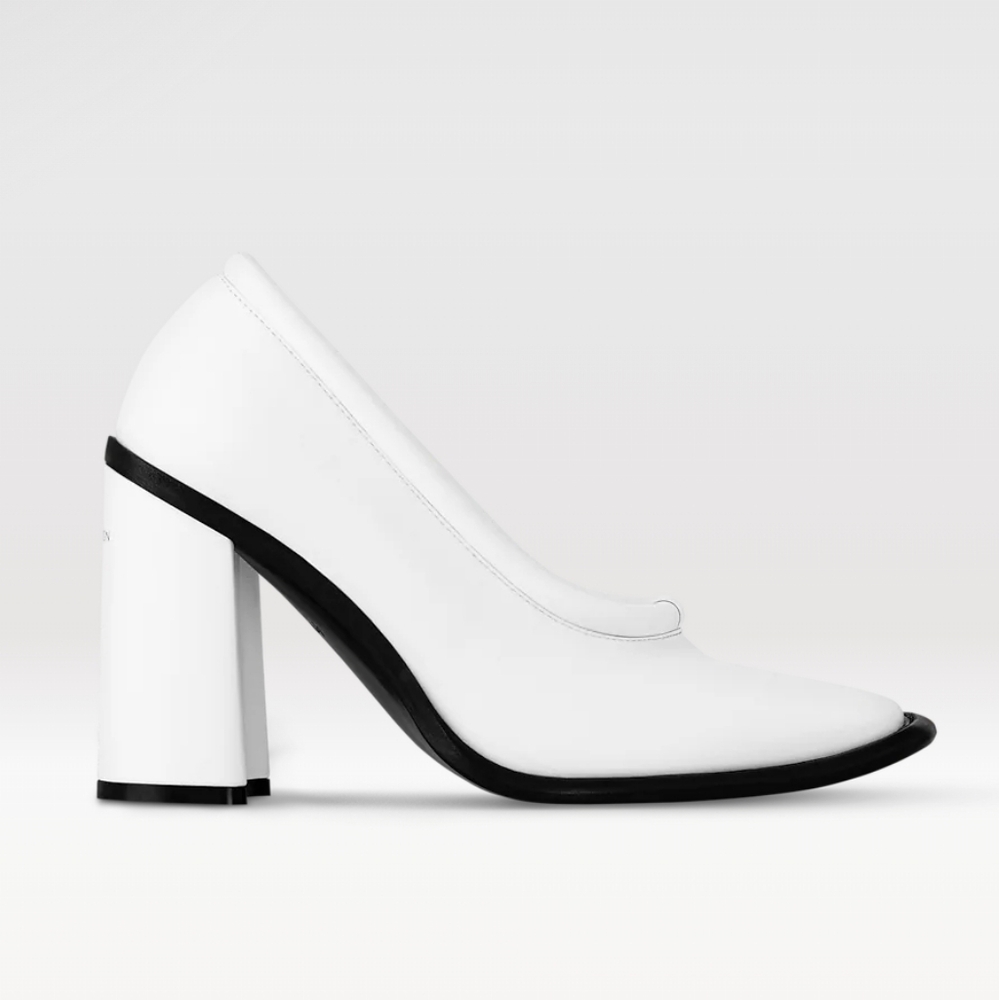 NIB Louis Vuitton Berlin Pumps White Calfskin sz 38.5